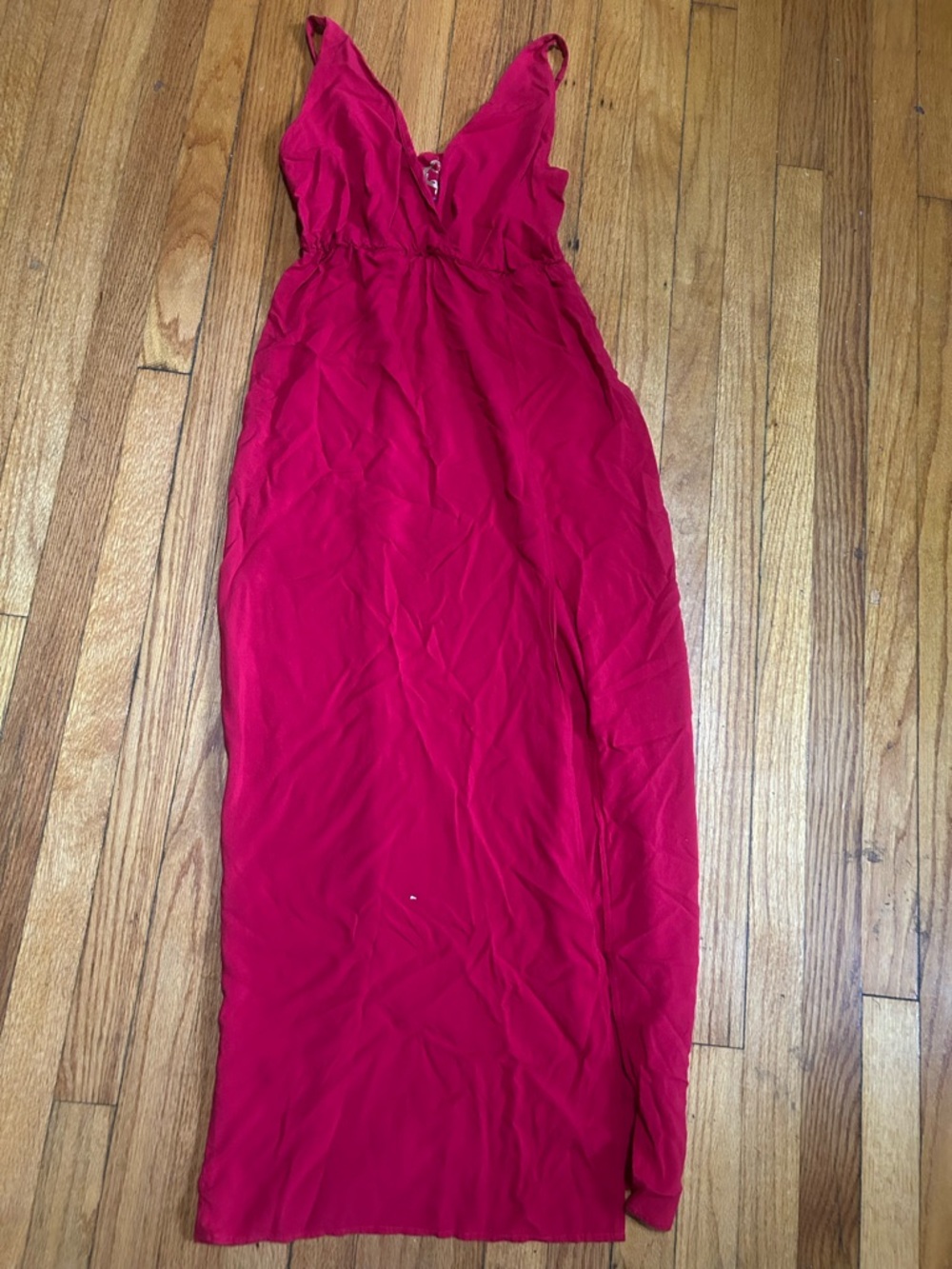 Blue Life Red V-Neck Maxi‎ Dress size Small